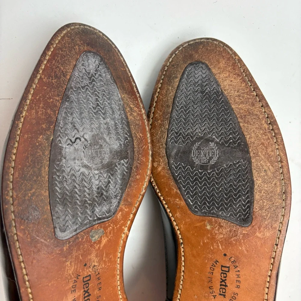 Dexter Brown Oxblood Leather Loafers Slip-On Classic Kiltie Wingtip Tassel 10
